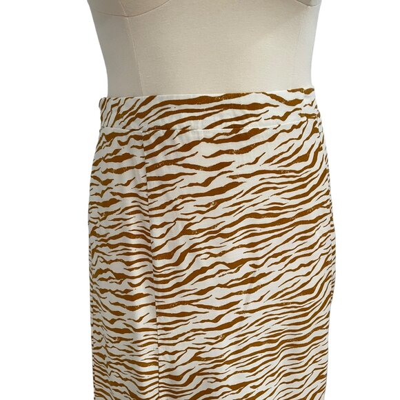 1X Brown and White Zebra Skirt Animal Trendy Plus Size Bold Exotic Festival Soft - Picture 5 of 7